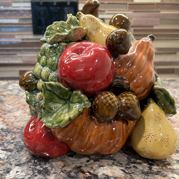 Chris Madden Ceramic Cornucopia Pumpkin Thanksgiving Fall Centerpiece - Picture 8 of 17